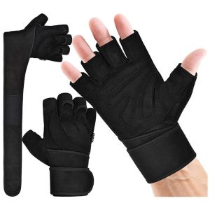 Full Finger Long Wrist Support Strap Heavy Weight Lifting Gym Gloves